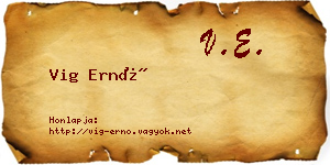 Vig Ernő névjegykártya